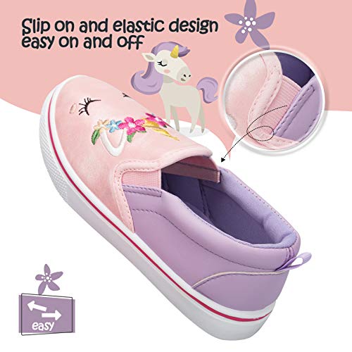 Image of K KomForme Boys & Girls Slip on Shoes, Toddler Canvas Walking Shoes | Lightweight, Comfortable