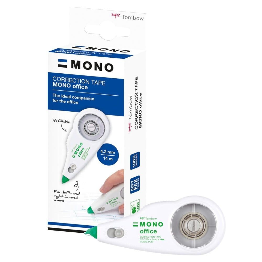 Tombow CT-CXE4 Roller de correction MONO office, rechargeable, 4,2 mm x 14 m