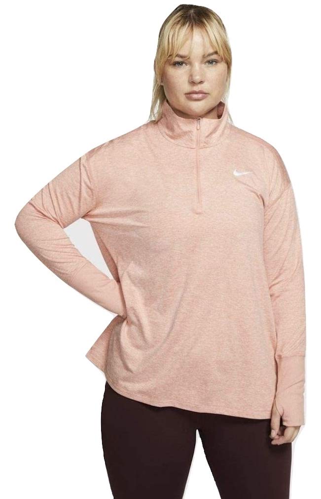 Nike Element 1/2 Zip Top (Sizes 1X-3X) Pink Quartz/Echo Pink/Reflective Silver 1X