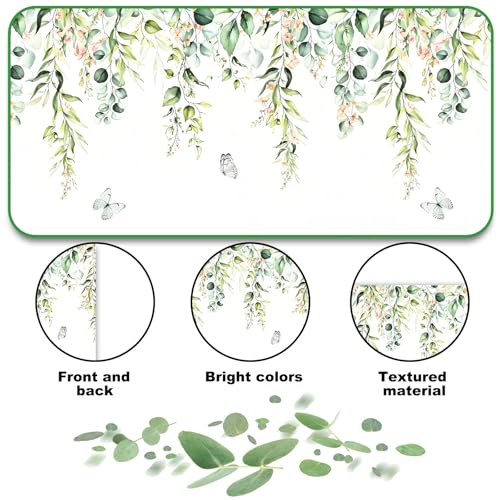 Spring Green Eucalyptus Leaves Valance Curtains for Windows, 54 x 18 In — view 3