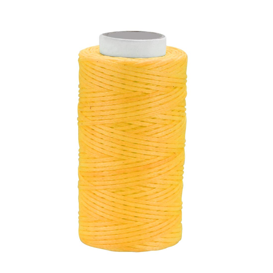 sourcing map Crafts 150D 1mm Leather Sewing Stitching Flat Waxed Thread String Cord (150D 1mm 50M, Golden)