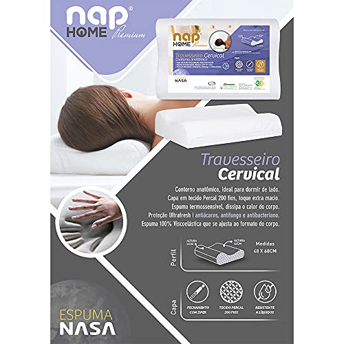 Travesseiro Cervical Nasa Premium Nap Home Capa Impermeável