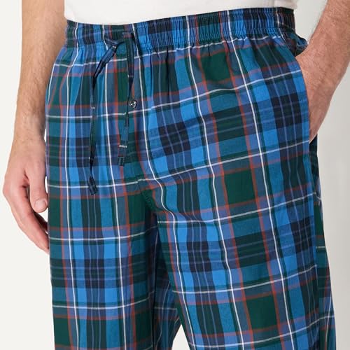 Image of Amazon Essentials Men's Cotton Poplin Straight-Fit Pajama Pants with Pockets, Elastic Waist, Drawstring