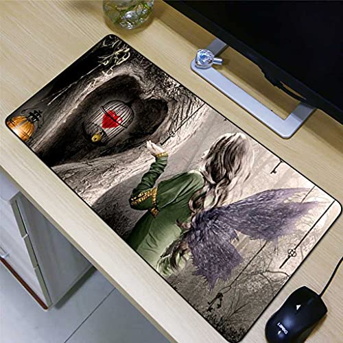 Grand mouse pad de jeu parfait pour jeux et bureau motif Ange de la Forêt 3D