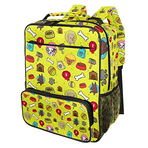Sac à dos pour chien vert multicolore avec bretelles réglables pour voyage taille unique