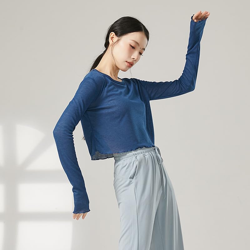 Chaqueta de Danza Ballet Top de Baile, Chaqueta Envolvente de Ballet, Top Corto for Adultos, Abrigo, Camisa de Baile de Manga Larga for Mujer, Tops