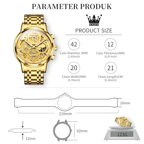 Image of OLEVS Watch Men Stainless Steel Watches Luxury Chronograph Men Wrist Watch | Multifunction,Diamond, Date, Business, Classic,Dress Watch for Men, Gift for Men, reloj de Hombre