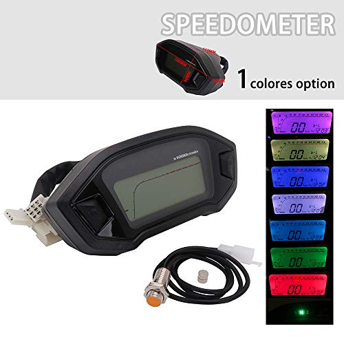 Changcheng E18170028 Motorcycle Speedometer Led Tachometer Universal Lcd Digital Odometer Gauge Adjustable 7 Colors 2,4 Cylinders thumb #1