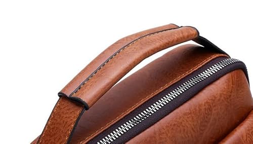 Shoulder Bag Pochete Necessaire Mini Bolsa Transversal Tiracolo Couro Masculino Feminina (Marrom)