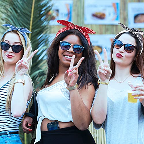 Tobatoba Bandana Headband For Women Knotted Bow Headbands For Women Paisley Headband Cute Rabbit Ear Hair Bows For Women Top Knot Headband Turban Headbands Headwraps Hair Band For Women Girls 6Pcs #TOP4