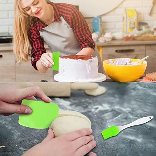 Number Cookie Cutters, LOOPES 10pcs Stainless Steel Biscuit Moulds 0-9 Numbers Metal DIY Non-Stick Cutters with 3pcs Dough Scrapers and a Brush for Baking (Silver A)