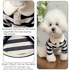 MANON ROSA Dog Clothes Cute Polo Shirt Soft Breathable Collared T Shirt Summer Fall Outfits for Small Medium Dogs Cat Great for Doggy and Kitten Photoshoots XLDark Blue