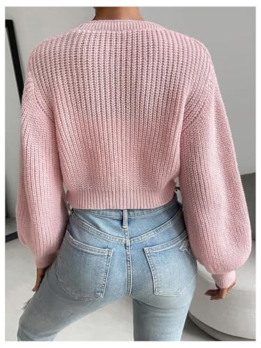 WDIRARA Women's Strawberry Embroidery Crop Cardigan Drop Shoulder Button Up Sweater Tops V Neck Outerwear2