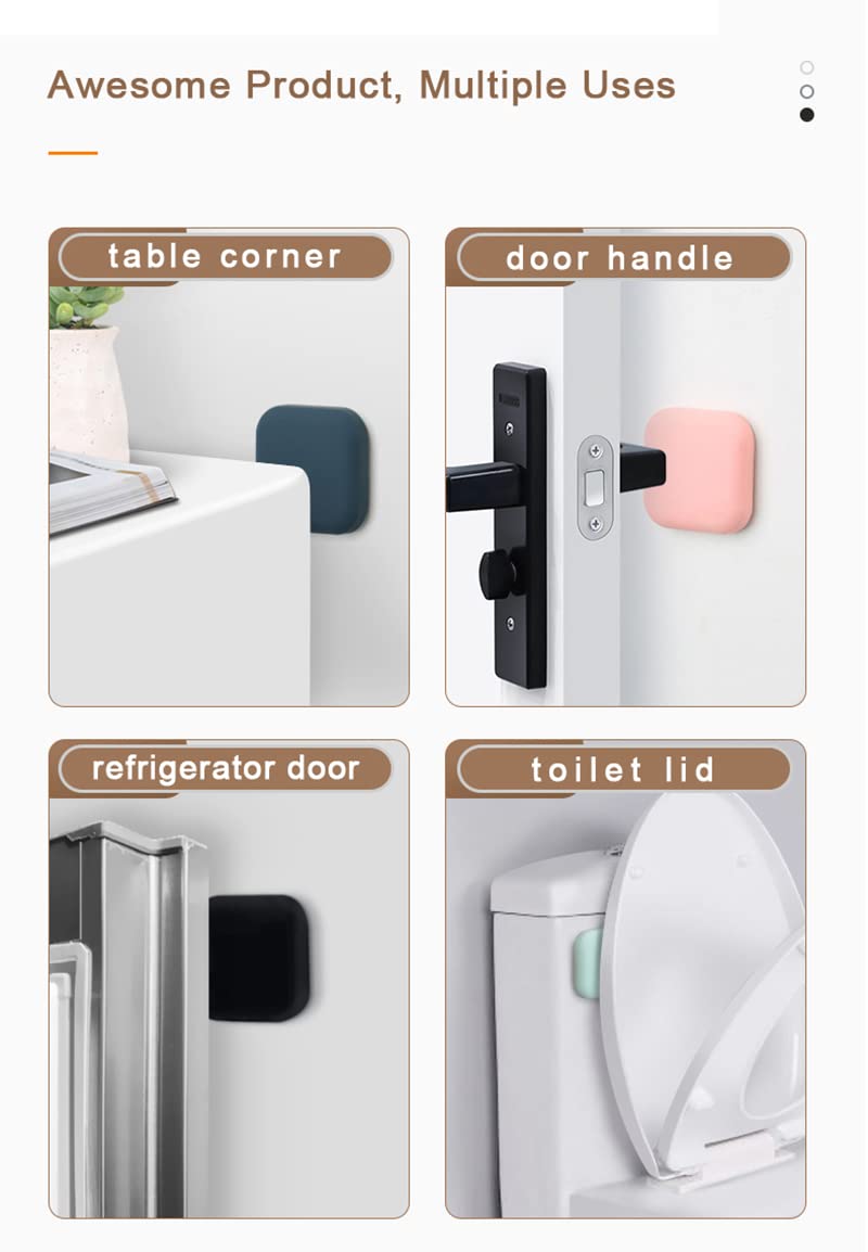 Tope De Puerta Tope De Cuña for Puerta, Topes De Puerta De Silicona Protectores De Pared De Perillas De Puerta - Protectores De Pared De Parachoques De Puerta Cuadrados for El Hogar U La Oficina - Top