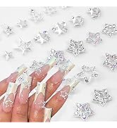 Maigitur 24Pcs Nail Charms Heart Nail Art Charms Red Love Glitter Crystals Diamonds Nail…