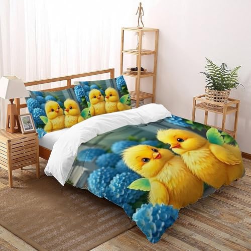 Housse de couette super king animaux imprimé 3D microfibre lit double 260x220 - 2