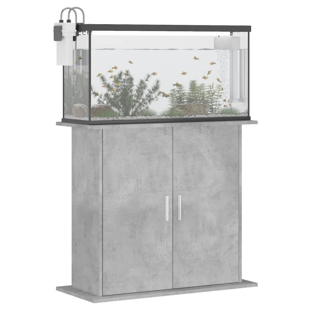 Stojak do akwarium, betonowy, szary, 81 x 36 x 73 cm, drewno inżynieryjne, solidne podparcie w klasycznym i niezbędnym stylu, aby mieć kompletny zestaw akcesoriów do akwarium