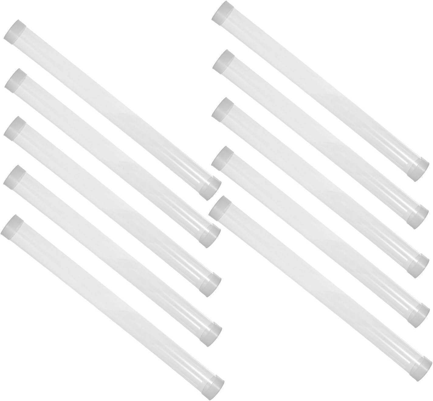 10pcs Plastic Poster Tubes with Caps PC Material Protective Tubes for Shipping and Indoor Use Waterproof and Impact Resistant 15.75x1.4 Inches