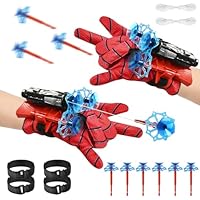 LIVESTN Launcher Handschuh, 2 Set Kids Spid-er Handschuhe Launcher-Handschuhe, Shooter Kinder Cosplay Handschuh Spielzeug für Kinder Fans