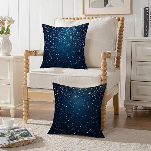 Housse coussin 65x65cm double face imperméable bleu velours géométrique - 4
