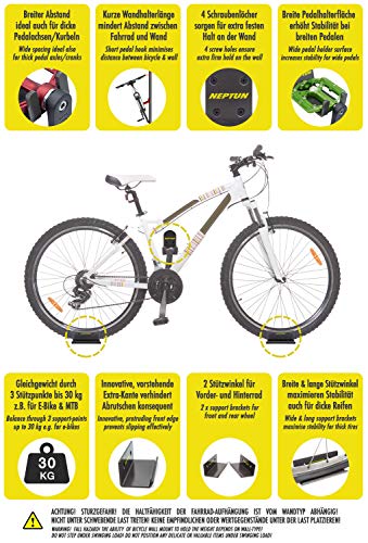 E-Bike Wandhalterung NEPTUN für Fahrräder mit kurzen Pedalen