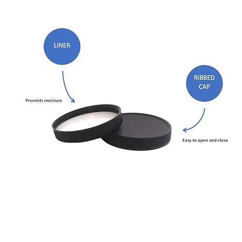 Miniatura 5 de Tarros de plástico transparente de 8 onzas con tapas negras (paquete de 9) recipientes de almacenamiento vacíos recargables con tapas para productos