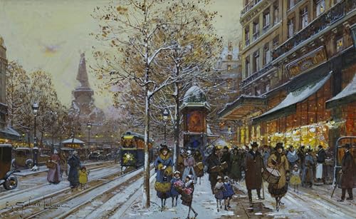 Tableau Paris Place de la République par Eugène Galien Laloue impression d'art mural 60x90cm