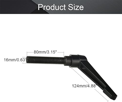 Miniatura 131 de Othmro 2 piezas de palanca de sujeción con rosca M8 Palanca de trinquete, aleación de aluminio ajustable con botón de bloqueo con perno roscado 2