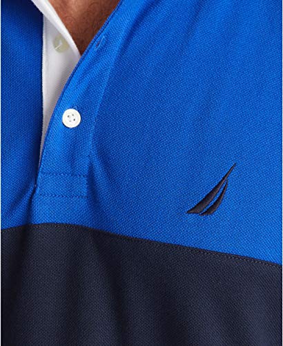 Image of Nautica Men's Short Sleeve 100% Cotton Pique Color Block Polo Shirt