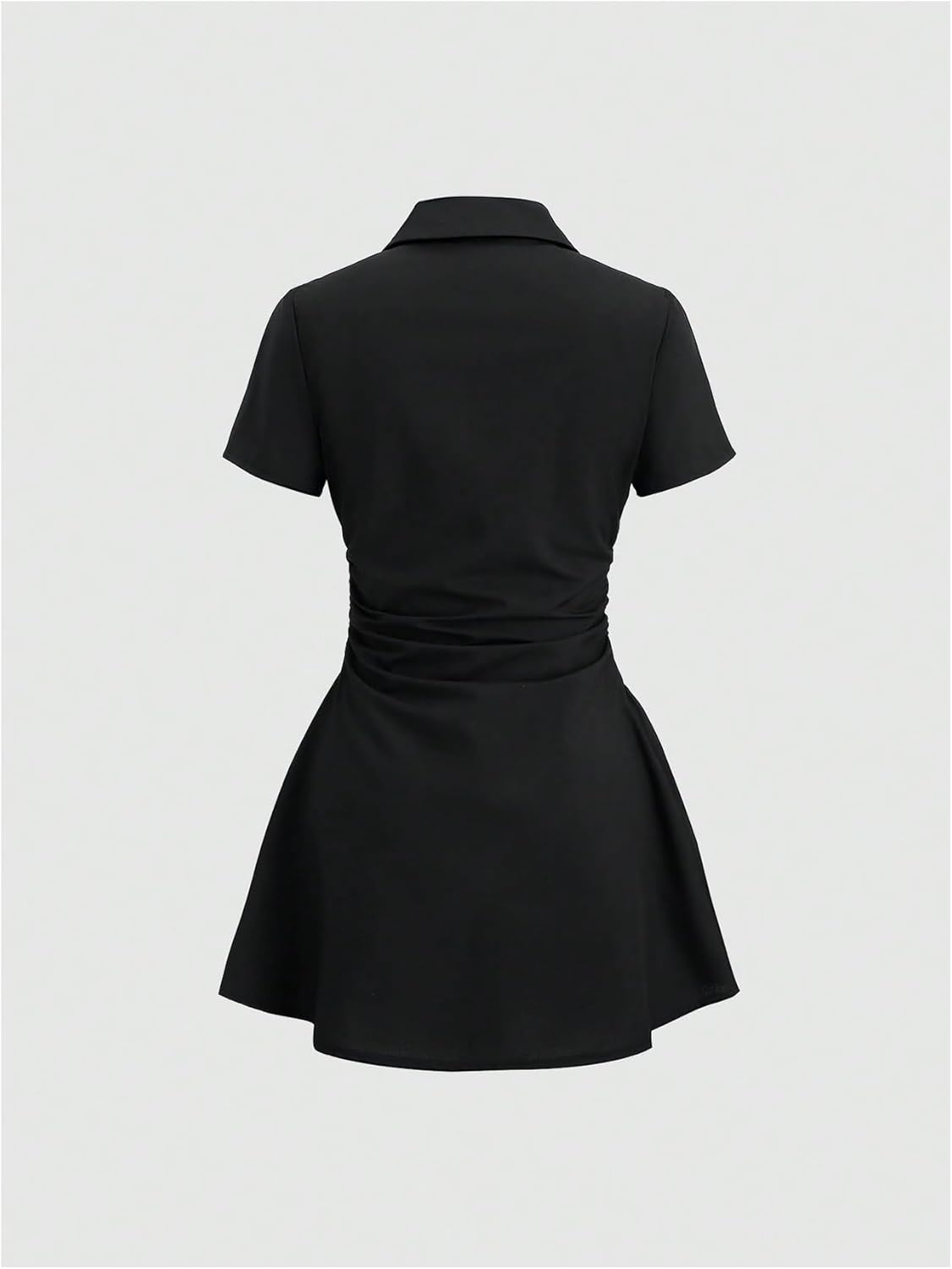 Women's Casual Button Down Tshirt Dress Short Sleeve Fit and Flare Mini Dresses - Image 2