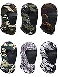 Sumind 6 Pieces Summer Balaclava Face Mask Breathable Sun Dust Protection Mask Long Neck Cover for Outdoor Activities (Large) Multicolor