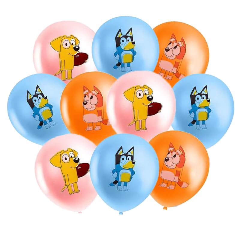 18Pcs Blue Dog Balloons Theme Birthday Party Decorations Party Latex Balloons For Kids Boys Girls Birthday Party Decoration
