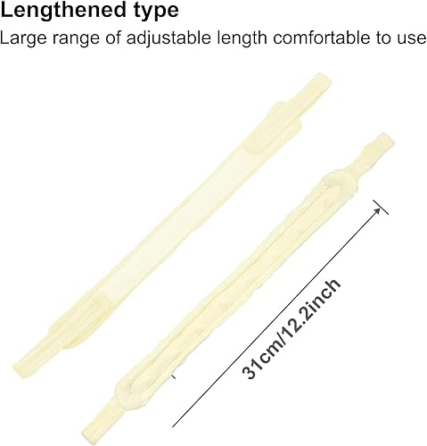 Miniatura 2 de Soporte ajustable para traqueotomía beige amarillo, correa de soporte para respiración, reutilizable y cómoda, material de algodón suave,