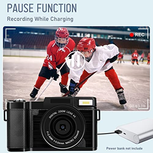 2 7k digital camera 30mp compact camera portable camera for boys girlsadultbeginners with 32gb sd card and 2 battery