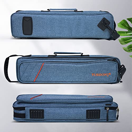 17 Hole Flute Case,Lightweight Flute Cases Oxford Cloth Carrying Case Bag Flute Accessories,Waterproof Wear Resistant Flute Carrying Bag with Adjustable Shoulder Strap (Blue) - Thumbnail 5