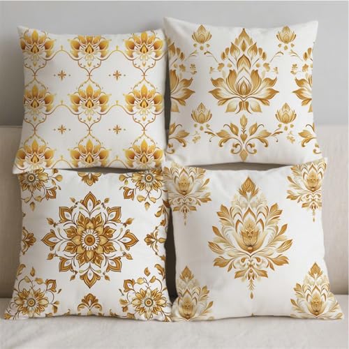 Housse de coussin 45x45cm imperméable et résistante avec impression bohème double face