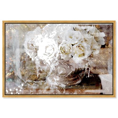 The Oliver Gal Artist Co. Floral and Botanical Framed Wall Art Canvas Prints 'Serving Roses' Florals