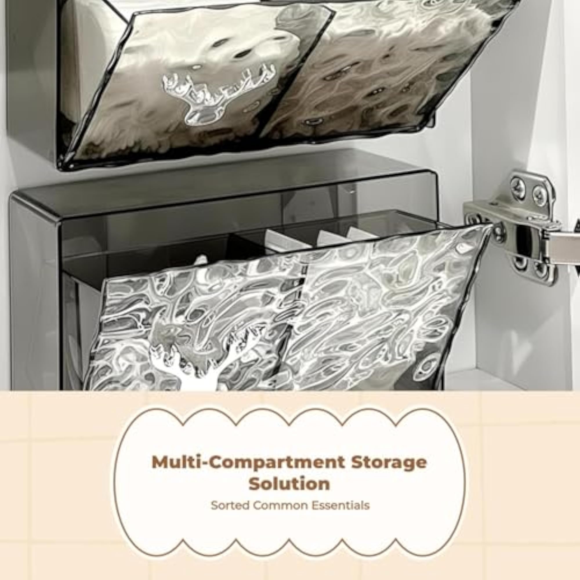 Bathroom Organizer Makeup Storage Box, Clear