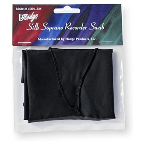 Hodge Silk Soprano Recorder Swab - Black Cover