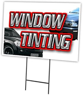 Window TINTING 12"x16" Yard Sign & Stake Outdoor Plastic coroplast Window