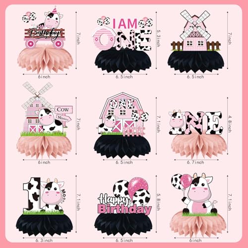 image for TONIFUL Holy Cow im One Birthday Decorations Table Honeycomb Centerpie