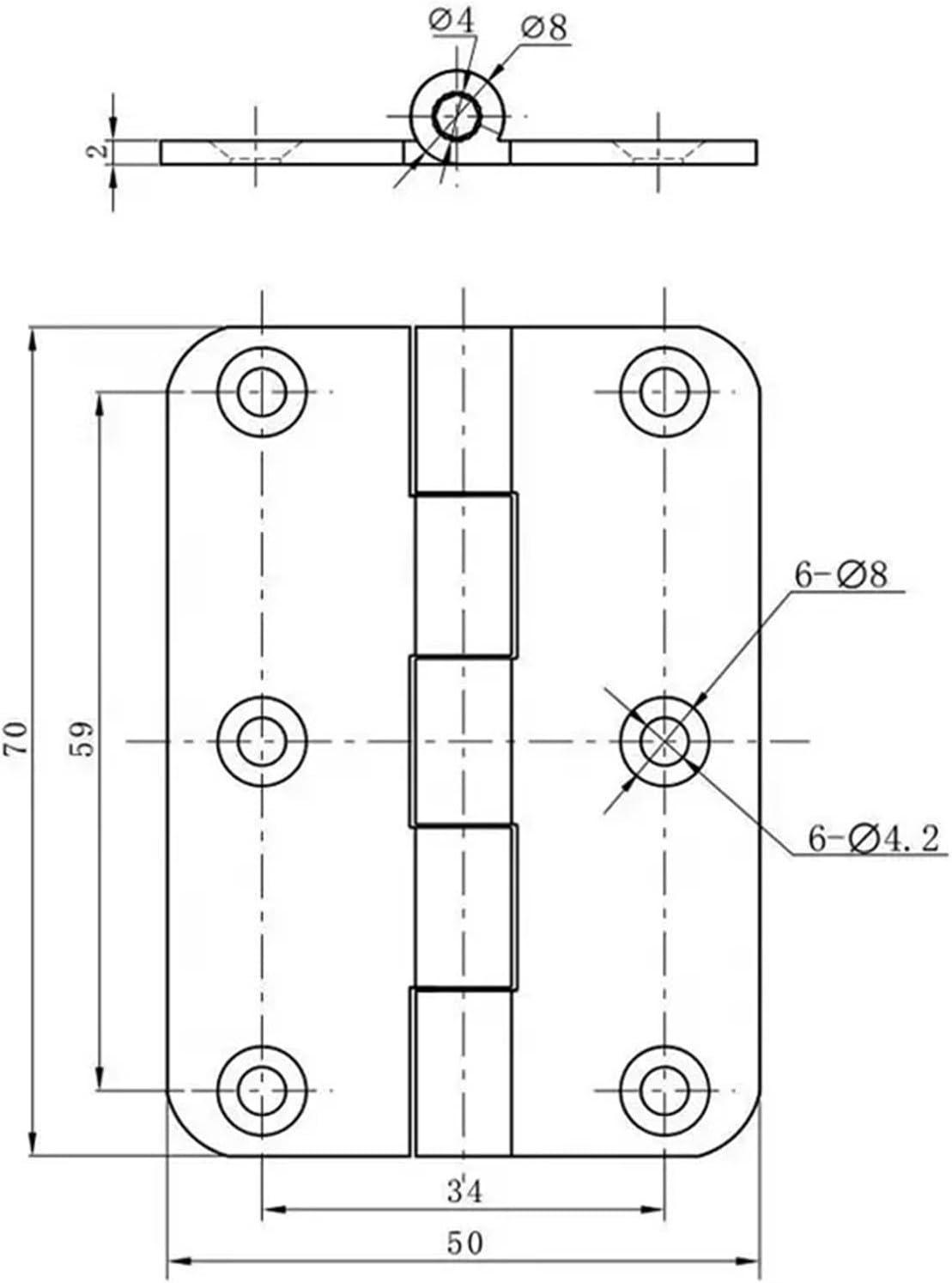 304 Stainless Steel Door Furniture Hardware Hinge Heavy Fold Hinge 1Pcs