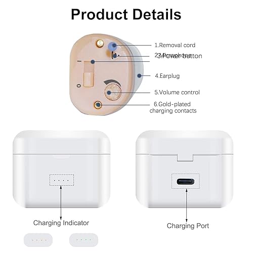 Miniatura 2 de Audífonos para ayudar a la audición para personas mayores y adultos, audífonos digitales recargables, amplificador auditivo de sonido personal