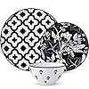 Wisenvoy dinnerware sets plates and bowls sets ceramic dish set plate set stoneware dinnerware set dishes set for 4  urban country home decor