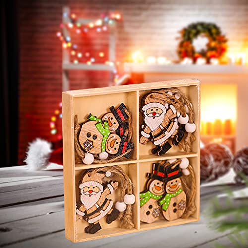 shamjina 12 peças enfeites de natal de madeira pendurados enfeites de natal enfeites de decoração pa