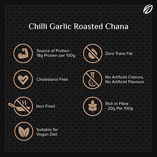 Image of SHREGO Chili Garlic Roasted Chana, Snack and Namkeen, Vacuum Packed (150 Gm)