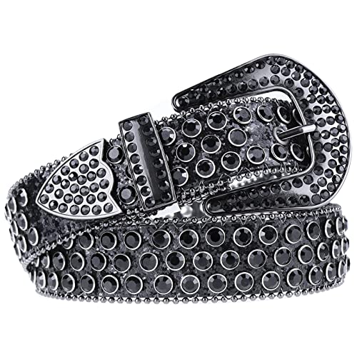 Inogih Rhinestone-Belt For Women Girls,Western Cowgirl Cowboys Bling Studded Leather Diamond Belt For Jeans Dress #TOP3