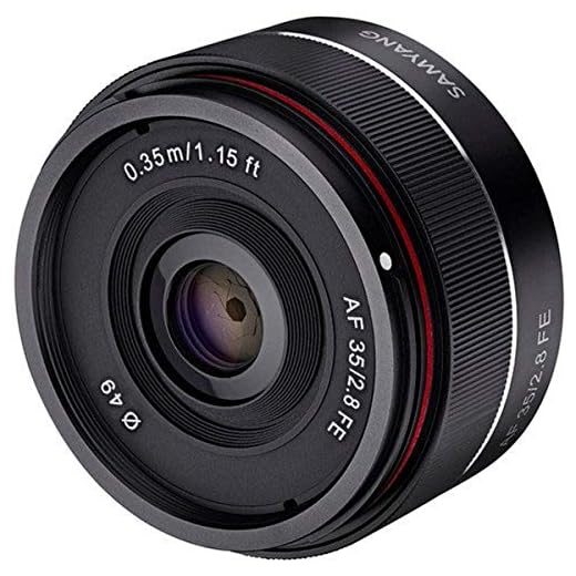 Samyang SYIO35AF-E 35mm f/2.8 Ultra Compact Wide Angle Lens for Sony E Mount Full Frame, Black