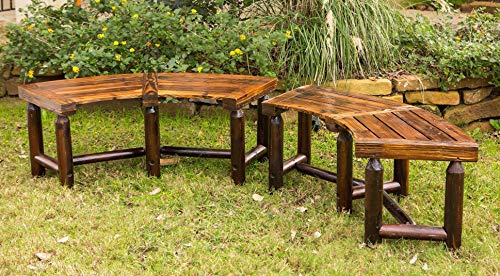 Leigh Country Char-Log Curved Bench #TOP2