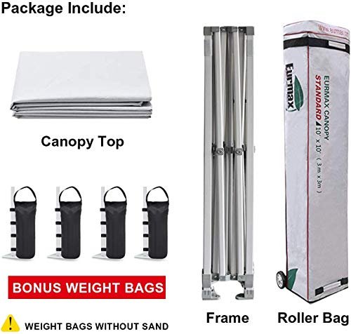 image for Eurmax 10'x10' Ez Pop Up Canopy Tent Sport Instant Canopies with Heavy